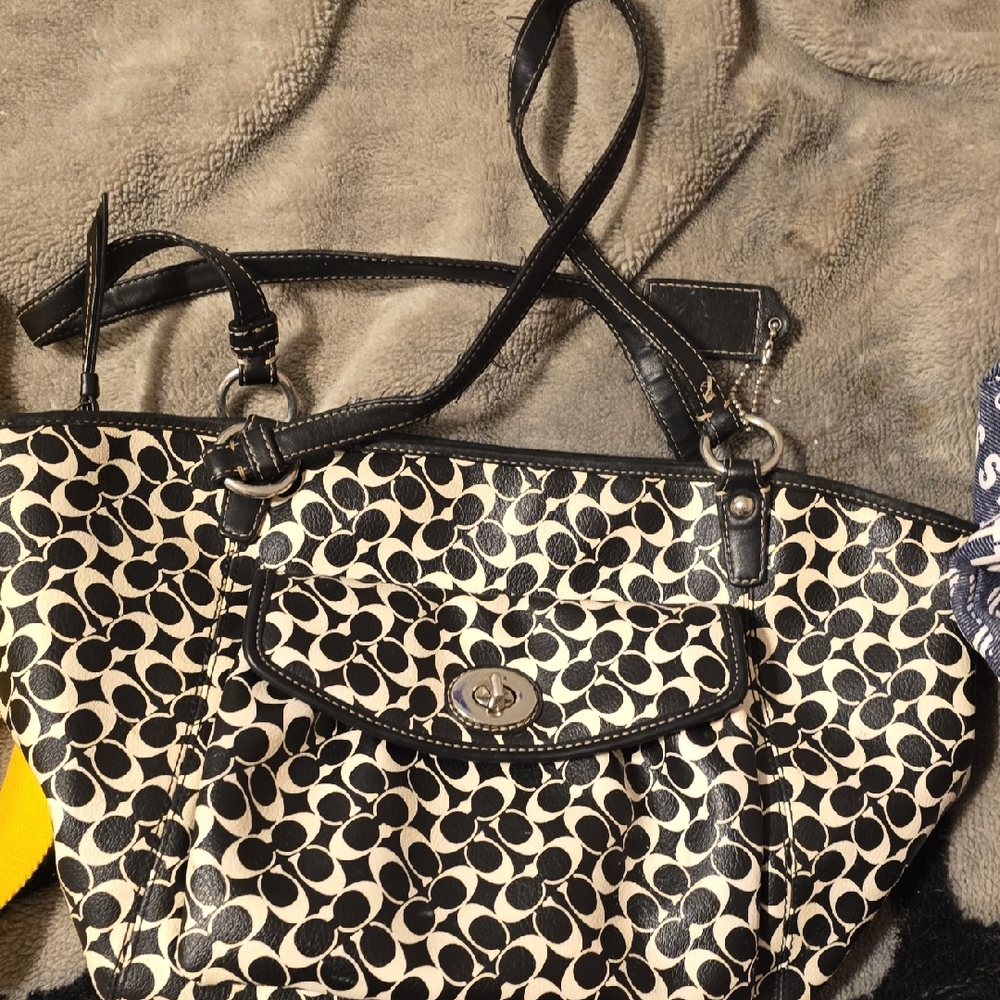 Black and White Patterned Women's Bag